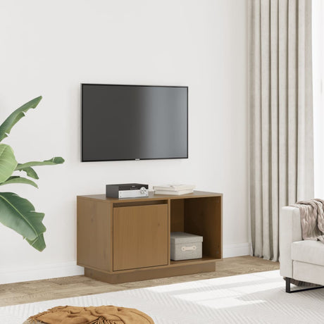 Tv Cabinet 74X35X44 Cm Solid Wood Pine