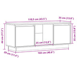 Tv Cabinet 110.5X35X44 Cm Solid Wood Pine