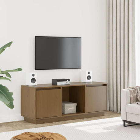 Tv Cabinet 110.5X35X44 Cm Solid Wood Pine