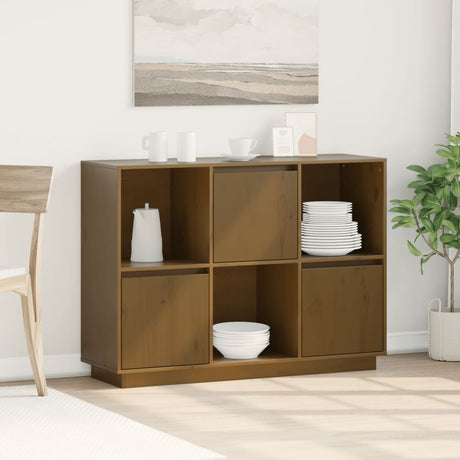 Sideboard 110.5X35X80 Cm Solid Wood Pine