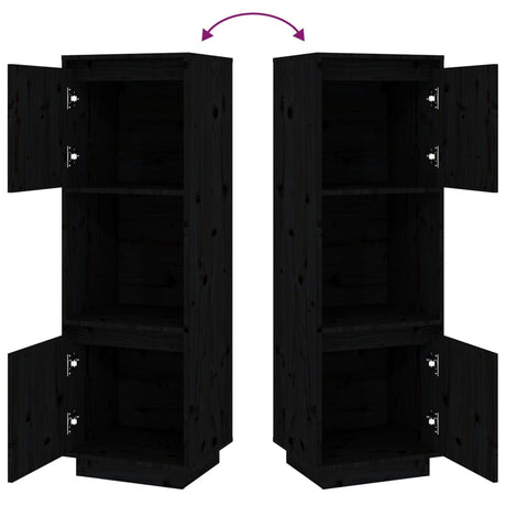 Highboard 38X35X117 Cm Solid Wood Pine