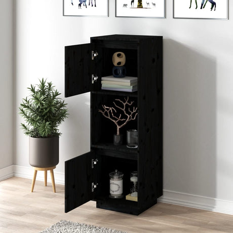 Highboard 38X35X117 Cm Solid Wood Pine