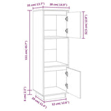 Highboard 38X35X117 Cm Solid Wood Pine