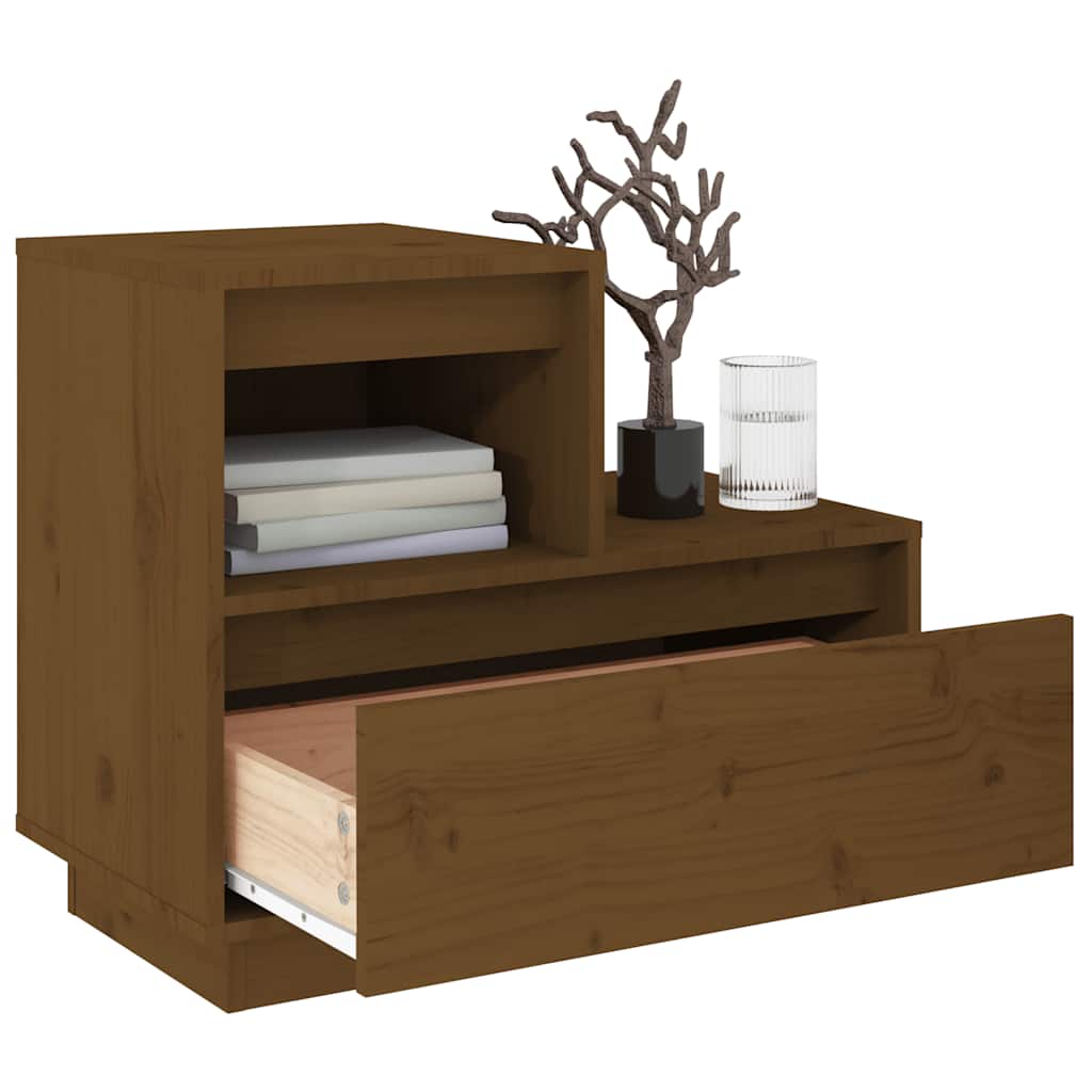 Bedside Cabinet 60X34X51 Cm Solid Wood Pine