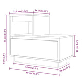 Bedside Cabinet 60X34X51 Cm Solid Wood Pine