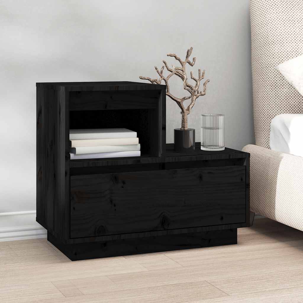 Bedside Cabinet 60X34X51 Cm Solid Wood Pine