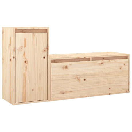 Tv Cabinets 2 Pcs Solid Wood Pine