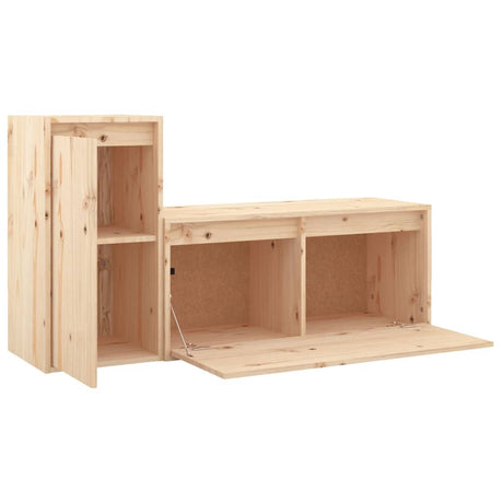 Tv Cabinets 2 Pcs Solid Wood Pine