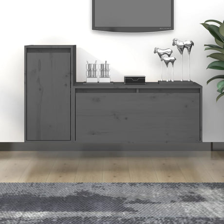 Tv Cabinets 2 Pcs Solid Wood Pine