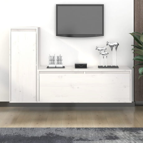Tv Cabinets 2 Pcs Solid Wood Pine