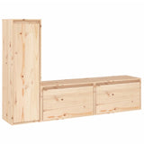 Tv Cabinets 3 Pcs Solid Wood Pine