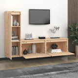 Tv Cabinets 3 Pcs Solid Wood Pine