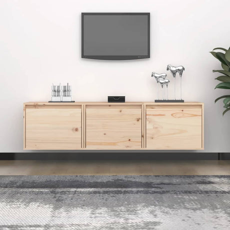 Tv Cabinets 3 Pcs Solid Wood Pine