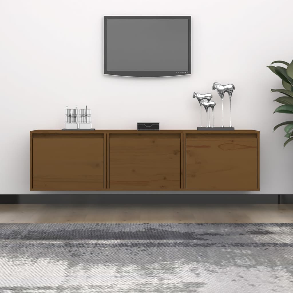 Tv Cabinets 3 Pcs Solid Wood Pine