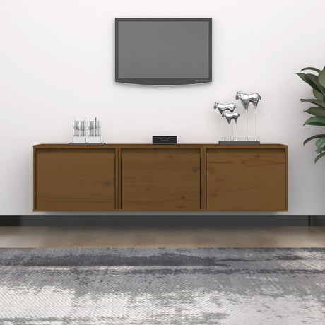 Tv Cabinets 3 Pcs Solid Wood Pine