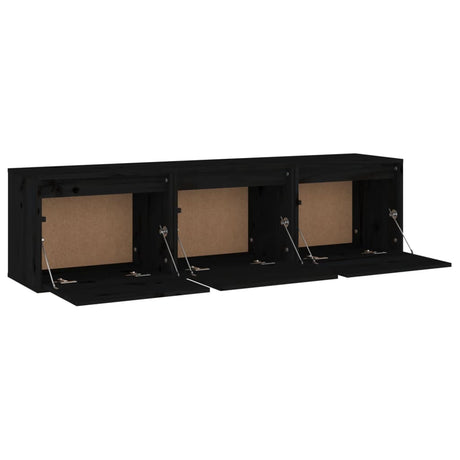 Tv Cabinets 3 Pcs Solid Wood Pine