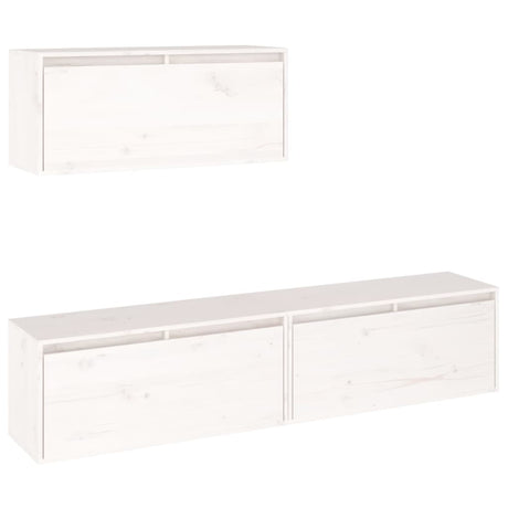 Tv Cabinets 3 Pcs Solid Wood Pine