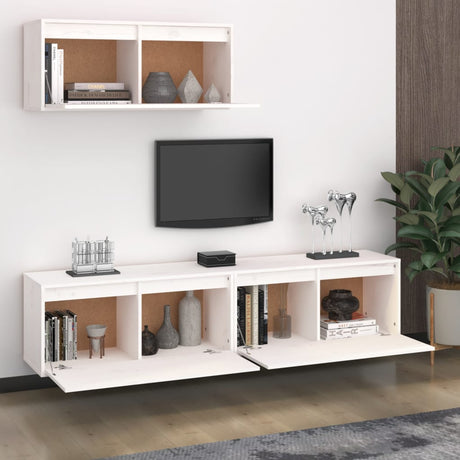 Tv Cabinets 3 Pcs Solid Wood Pine