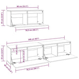 Tv Cabinets 3 Pcs Solid Wood Pine