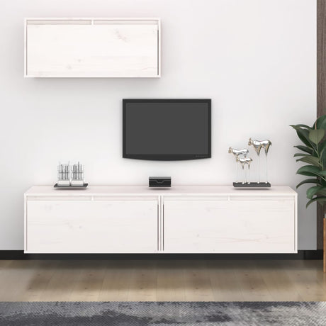Tv Cabinets 3 Pcs Solid Wood Pine