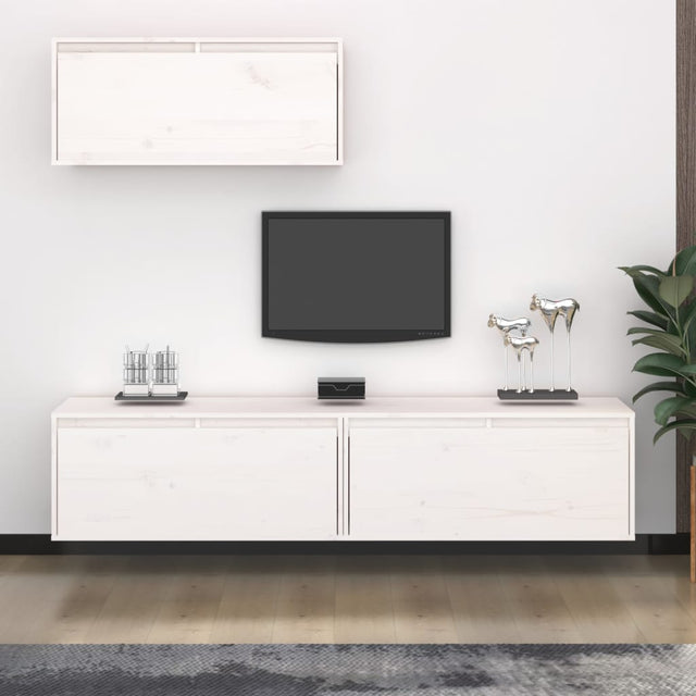 Tv Cabinets 3 Pcs Solid Wood Pine
