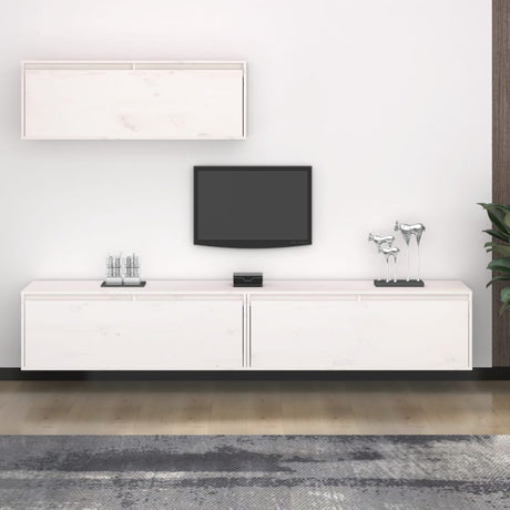 Tv Cabinets 3 Pcs Solid Wood Pine