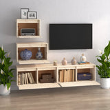 Tv Cabinets 4 Pcs Solid Wood Pine