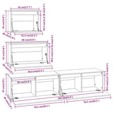 Tv Cabinets 4 Pcs Solid Wood Pine