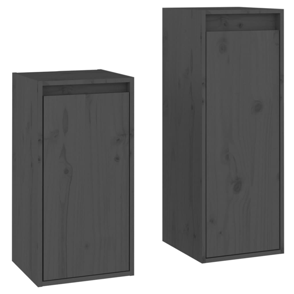 Tv Cabinets 2 Pcs Solid Wood Pine