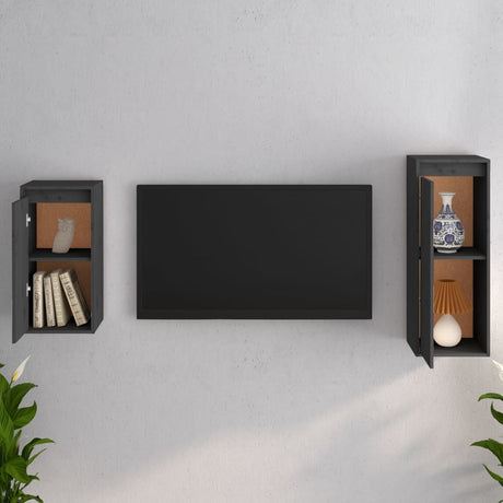 Tv Cabinets 2 Pcs Solid Wood Pine