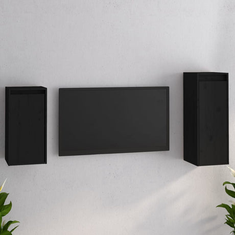 Tv Cabinets 2 Pcs Solid Wood Pine
