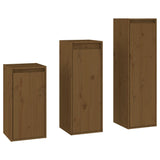 Tv Cabinets 3 Pcs Solid Wood Pine