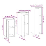 Tv Cabinets 3 Pcs Solid Wood Pine