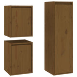 Tv Cabinets 3 Pcs Solid Wood Pine