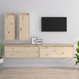 Tv Cabinets 4 Pcs Solid Wood Pine