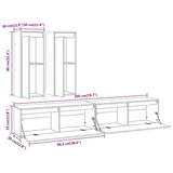 Tv Cabinets 4 Pcs Solid Wood Pine