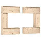 Tv Cabinets 6 Pcs Solid Wood Pine