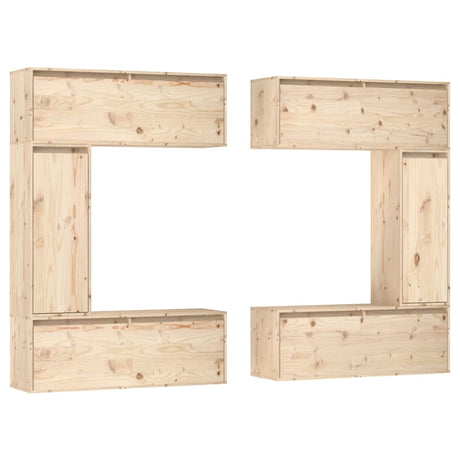 Tv Cabinets 6 Pcs Solid Wood Pine
