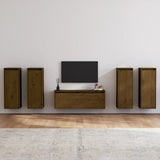 Tv Cabinets 5 Pcs Solid Wood Pine