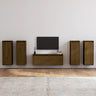 Tv Cabinets 5 Pcs Solid Wood Pine