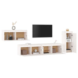 Tv Cabinets 4 Pcs Solid Wood Pine