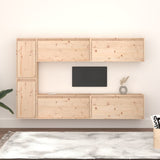 Tv Cabinets 6 Pcs Solid Wood Pine
