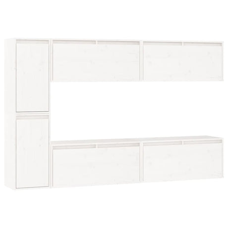 Tv Cabinets 6 Pcs Solid Wood Pine