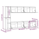 Tv Cabinets 6 Pcs Solid Wood Pine