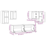 Tv Cabinets 6 Pcs Solid Wood Pine