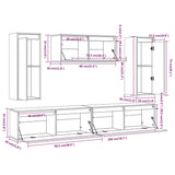 Tv Cabinets 5 Pcs Solid Wood Pine