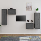Tv Cabinets 4 Pcs Solid Wood Pine
