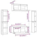 Tv Cabinets 6 Pcs Solid Wood Pine