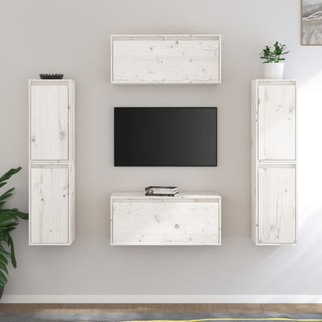 Tv Cabinets 6 Pcs Solid Wood Pine