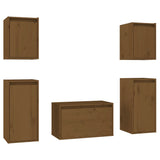 Tv Cabinets 5 Pcs Solid Wood Pine